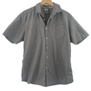 VOLCOM Shirt Size Medium Button Down Classic Fit Gray Skate Surf Snow Lifestyle